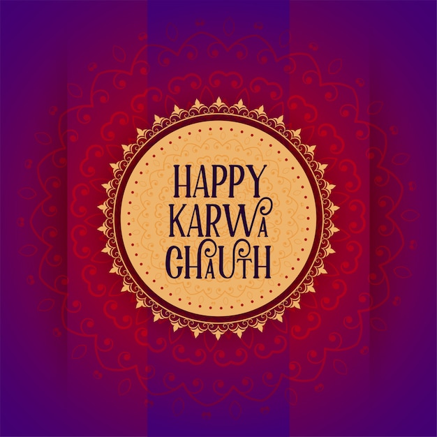 Carte De Festival De Karwa Chauth Heureux Décoratif