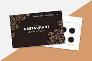 Vecteur gratuit carte de fidélité restaurant motif dessiné à la main