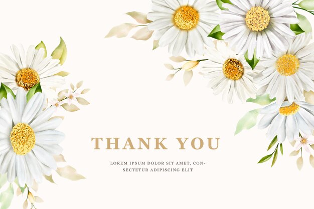 Carte de fleur de chrysanthème aquarelle d'été
