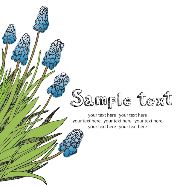 Vecteur gratuit carte de fleurs muscari