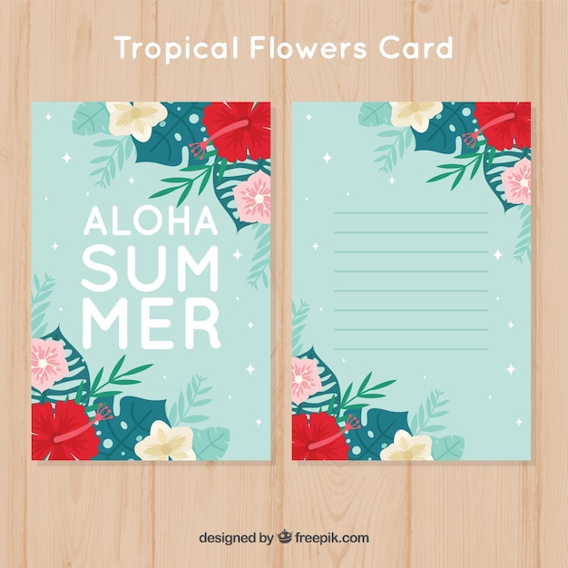 Carte De Fleurs Tropicales