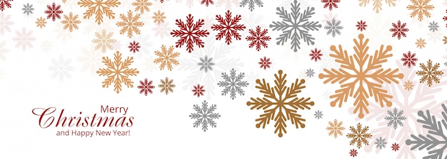 Carte de flocons de neige de Noël coloré abstrait