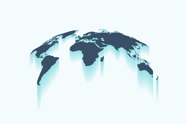 Carte globe 3D isolé sur fond blanc