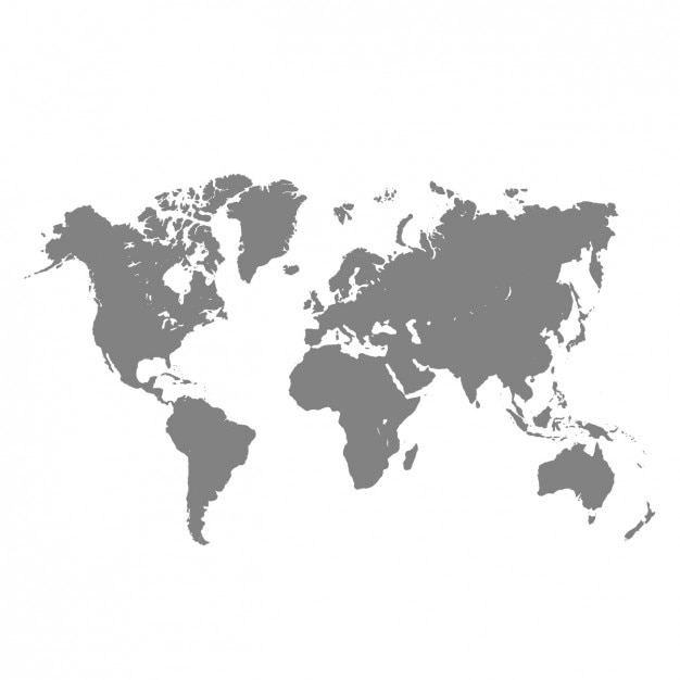 Vecteur gratuit carte grise du monde