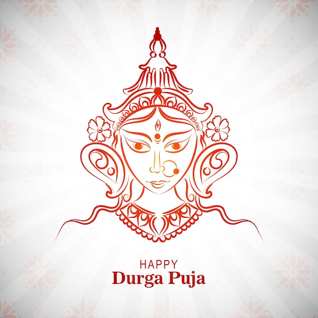 Vecteur gratuit carte happy durga pooja festival indien