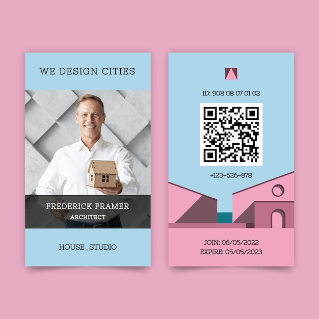 Carte d'identité de développement d'architecture design plat