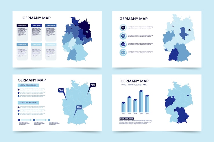 Vecteur gratuit carte infographique de l'allemagne