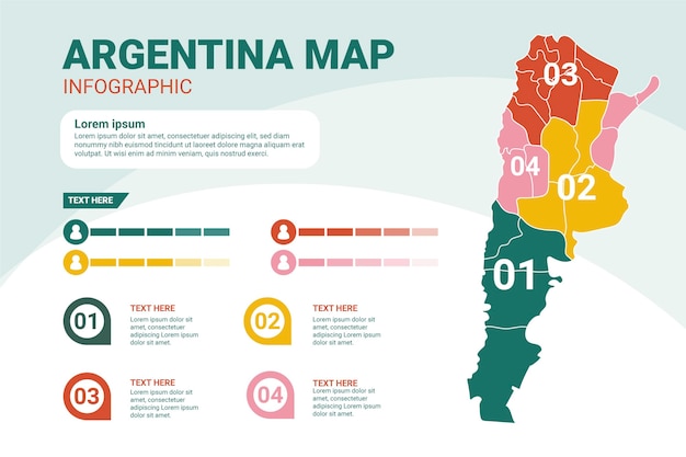 Vecteur gratuit carte infographique de l'argentine