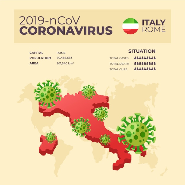 Vecteur gratuit carte infographique du coronavirus