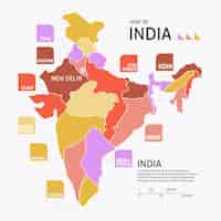 Vecteur gratuit carte infographique de l'inde