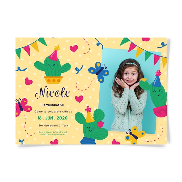 Page 28  Images de Carton Invitation Anniversaire Fille – Téléchargement  gratuit sur Freepik