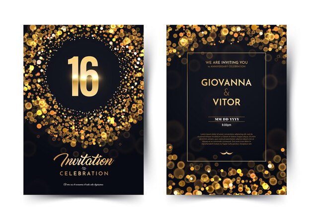 Carte D Invitation Anniversaire De Mariage De Dix Ans Vecteur Premium