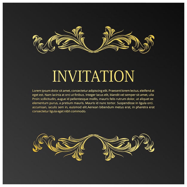 Carte Ou Invitation éléments Décoratifs Vintage