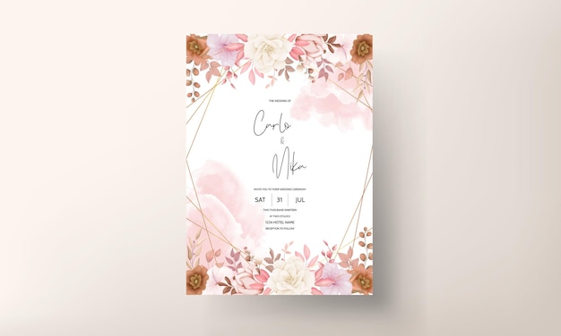 carte d & # 39; invitation de mariage floral boho