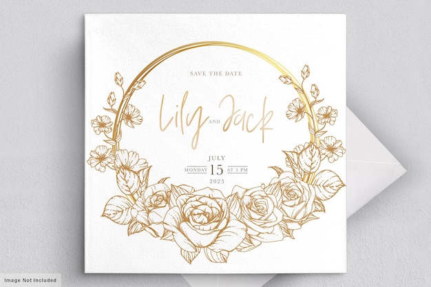 Vecteur gratuit carte d'invitation de mariage floral dessiné à la main