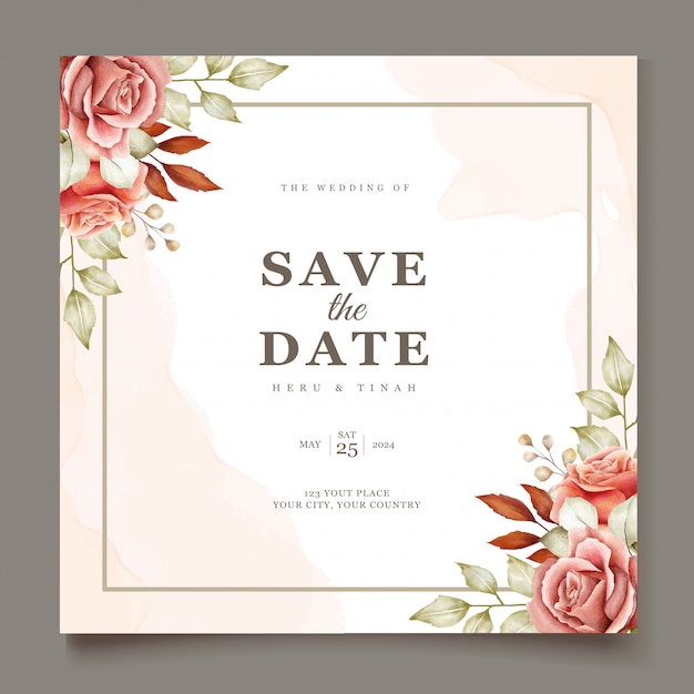 Carte D'invitation De Mariage Floral