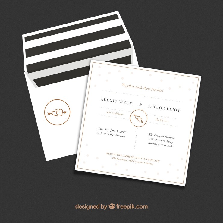 Vecteur gratuit carte d&#39;invitation de mariage minimaliste
