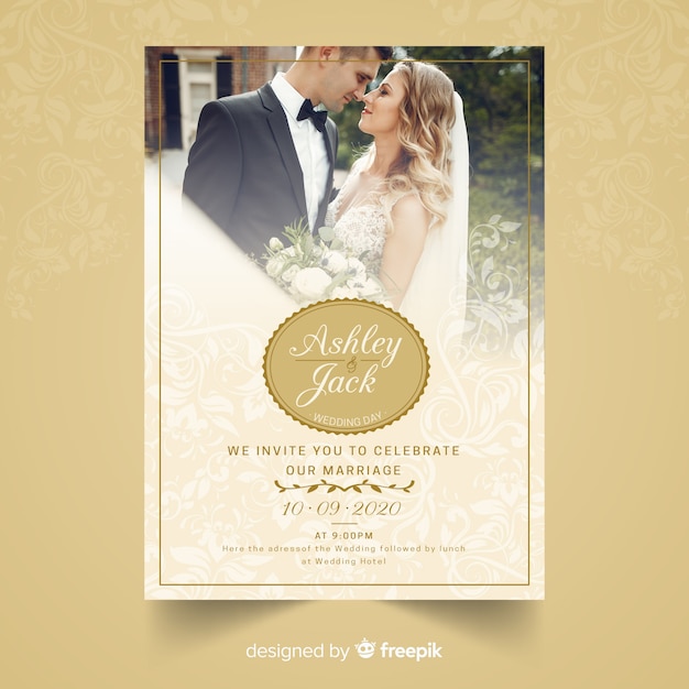 Carte D'invitation De Mariage Avec Photo