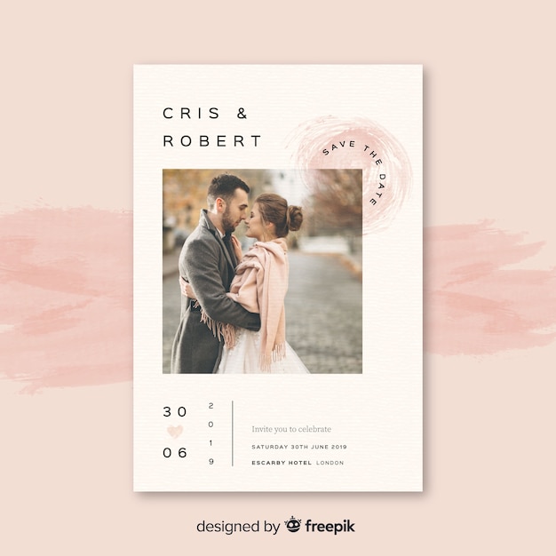 Carte D'invitation De Mariage Avec Photo