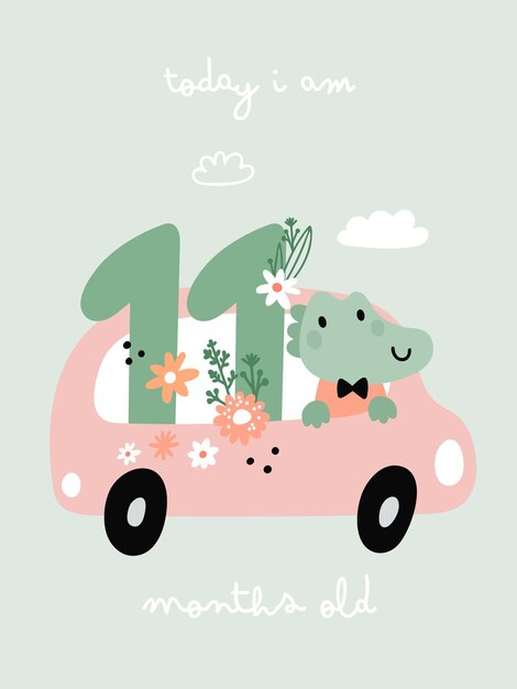 Baby Shower Cartes De Jalon Avec Bebe Lapin Arc En Ciel Carte D Anniversaire Du Mois De La Creche Vecteur Premium