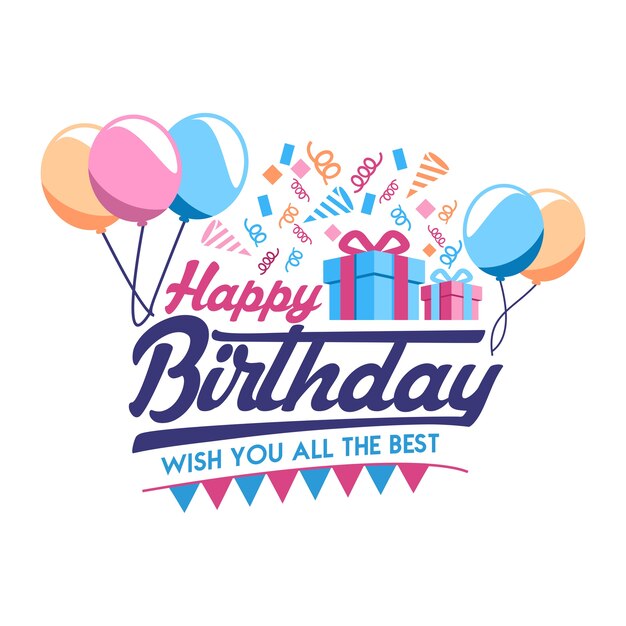 Carte De Joyeux Anniversaire Vecteur Premium