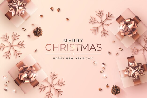 Carte de joyeux Noël et nouvel an avec une décoration élégante