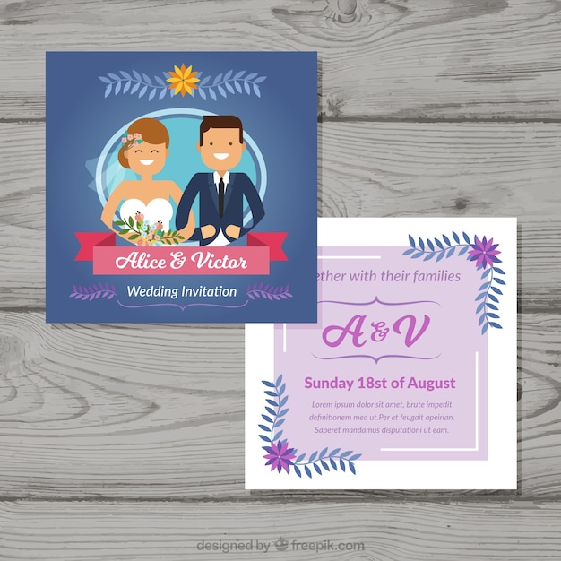 Carte De Mariage Avec Un Couple Heureux