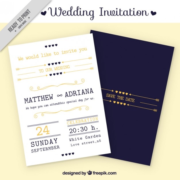 Vecteur gratuit carte de mariage avec des dessins