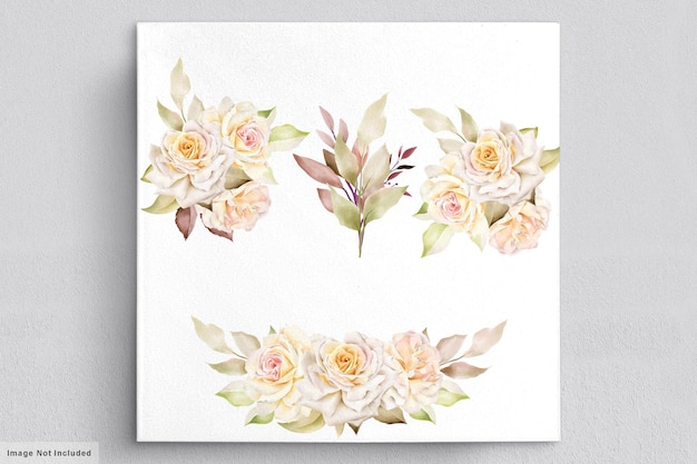 Vecteur gratuit carte de mariage floral aquarelle romantique