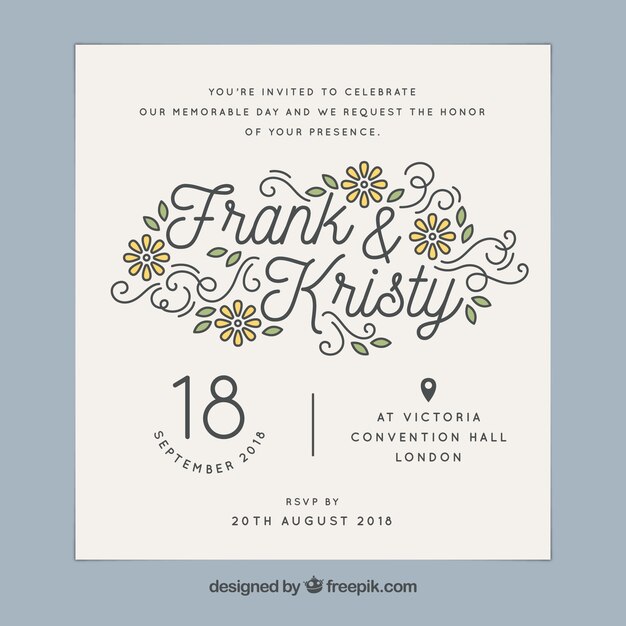 Carte De Mariage Florale