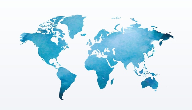 carte mondiale mondiale isolée sur fond blanc