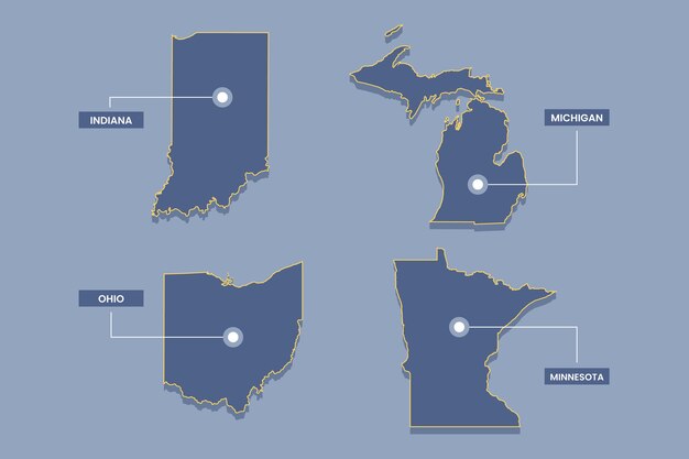 Carte muette des États-Unis dessinés à la main