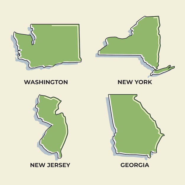 Carte muette des états usa design plat