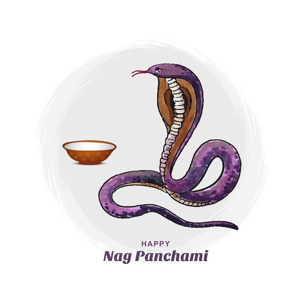 Carte nag panchami sur la conception de la célébration du festival indien