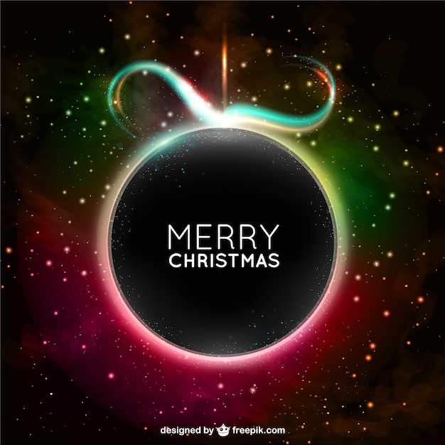 Carte De Noël Avec Boule Noire Vecteur Gratuite