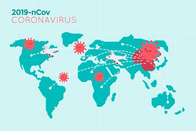 Vecteur gratuit carte de pandémie de coronavirus