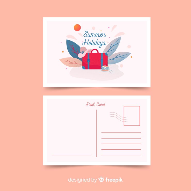Vecteur gratuit carte postale de vacances d&#39;été