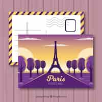 Vecteur gratuit carte postale de voyage avec destination