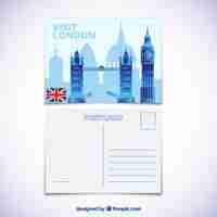 Vecteur gratuit carte postale de voyage avec la ville de londres