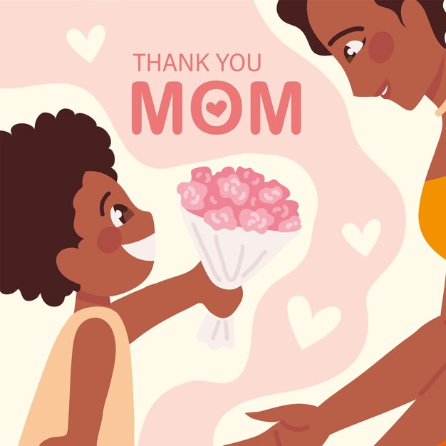 carte de remerciement maman, fête des mères