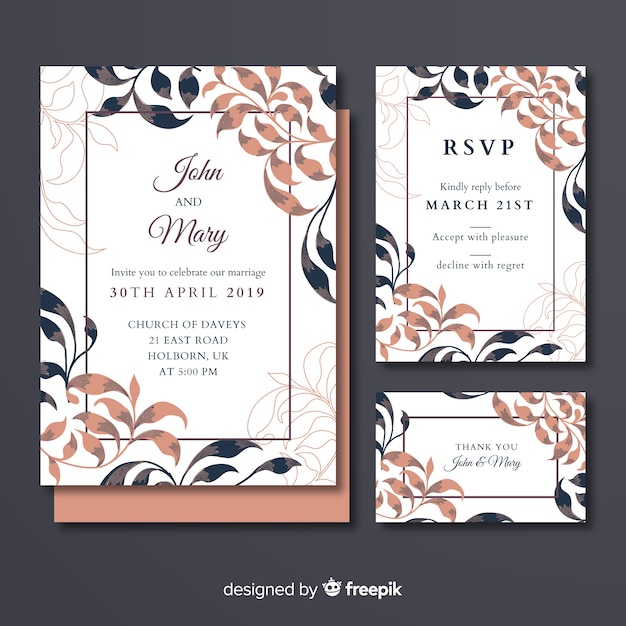 Vecteur gratuit carte de rsvp de mariage