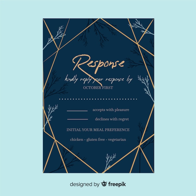 Carte de rsvp de mariage