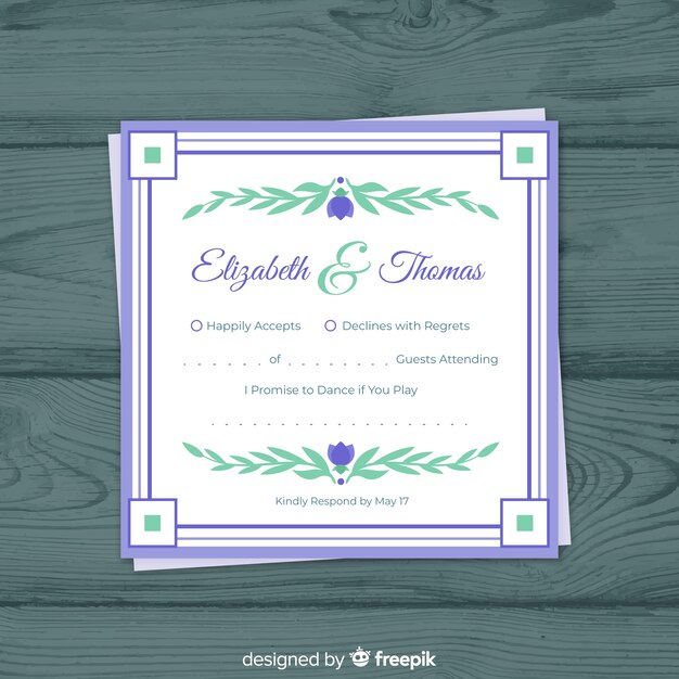 Carte De Rsvp De Mariage