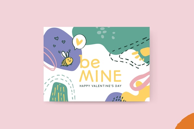 Carte de Saint Valentin abstraite peinte comme un enfant