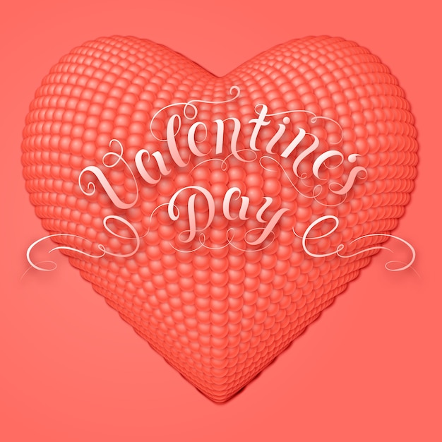 Vecteur gratuit carte de saint valentin avec coeur 3d