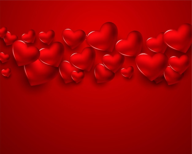 Carte de Saint Valentin coeurs 3d rouges
