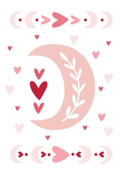 Carte saint valentin dans un style bohème. concept romantique bohème joyeuse saint-valentin. arc-en-ciel boho, coeur et fleurs. vecteur