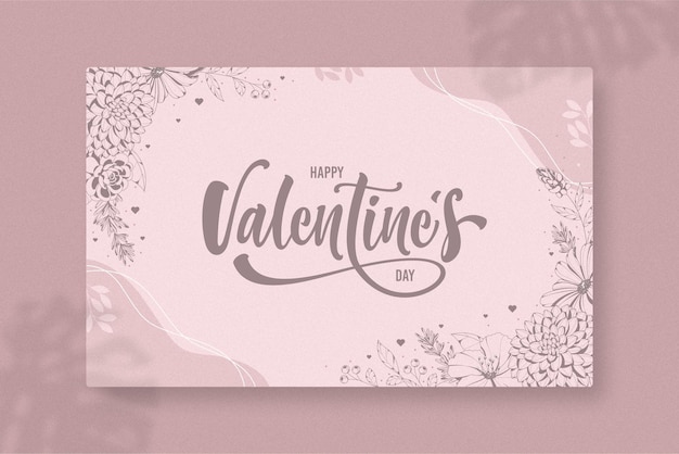 Carte de saint valentin heureuse avec modèle de fond esthétique
