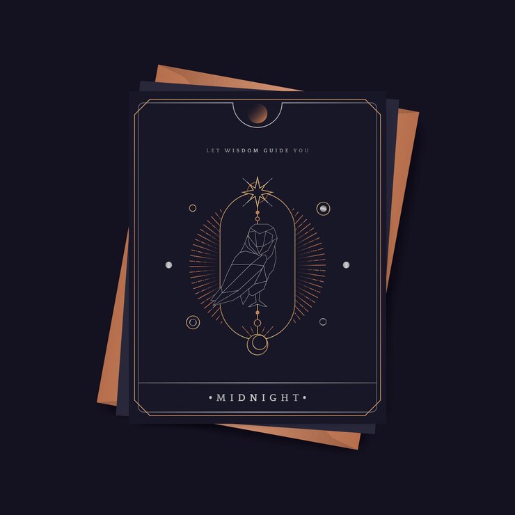 Vecteur gratuit carte de tarot astrologique hibou géométrique