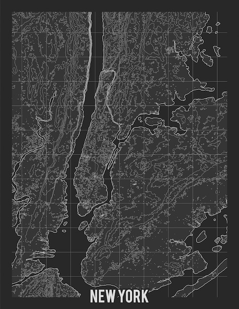 Carte topographique de New York